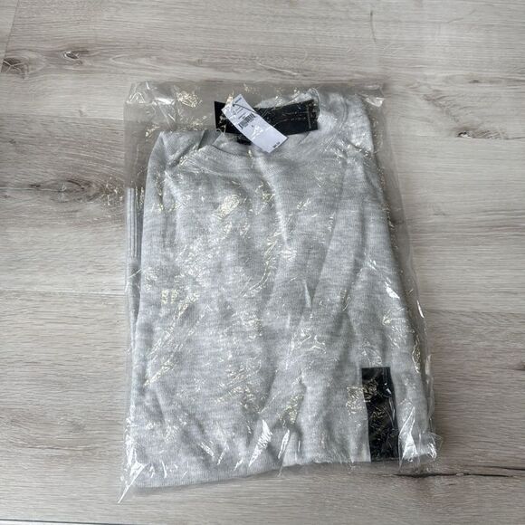 BANANA‎ REPUBLIC FOREVER CREW-NECK SWEATER HEATHER GREY SMALL NWT in packaging - Picture 3 of 5